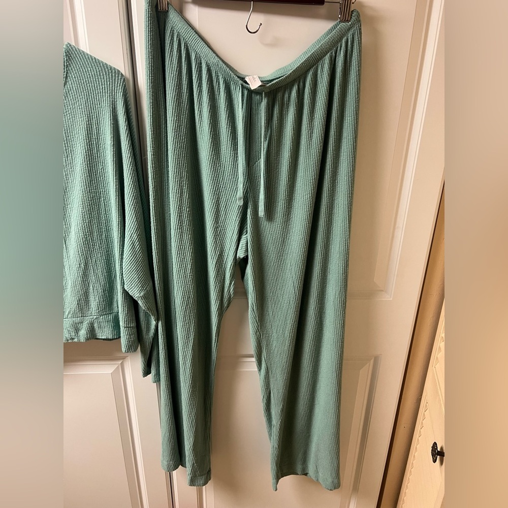 Auden Teal Ribbed Pajama Set, XL/L, Target - Picture 3 of 5